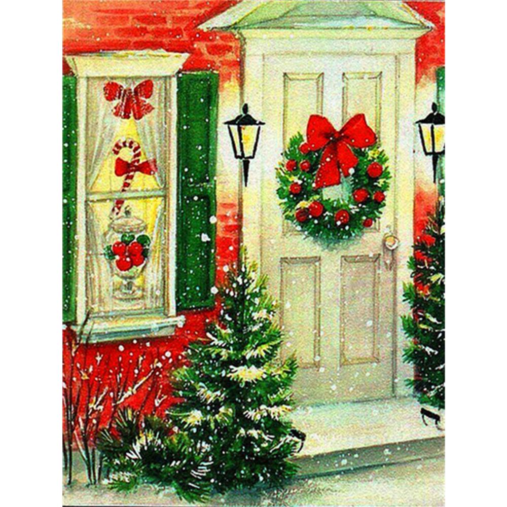 5D Diamond Painting Landscape Door Rhinestone Kit Sale Diamond Embroidery Christmas Tree Needlework Sets Handmade Gift