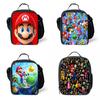 Super Mario Kids Insulated Lunch Bag Durable Oxford School Travel Picnic Bag