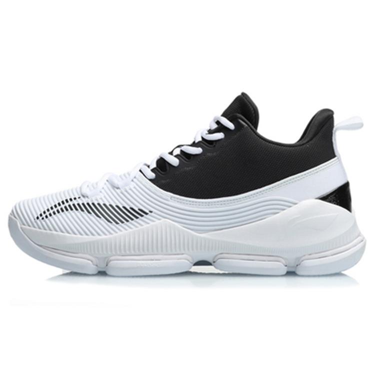 

new LiNing Mid Top Basketball Shoes Men s Black White 43