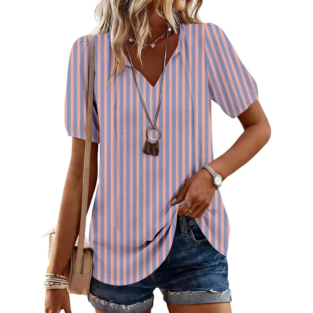 Women's Fashion Casual Striped Print Top