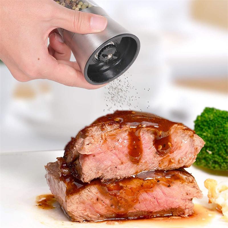 Pepper Grinder Salt Grinder Manual Salt Pepper Grinder with Funnel Set Spice Adjustable Coarseness with 5 Level Pepper Grinder