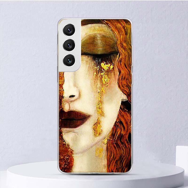 Custodia Morbida Design Il Bacio di Gustav Klimt Per Samsung Galaxy S22 S21 Ultra S20 FE S10 Plus Copertura Telefono S9 S8 + S10E S7 Edge S6 Funda