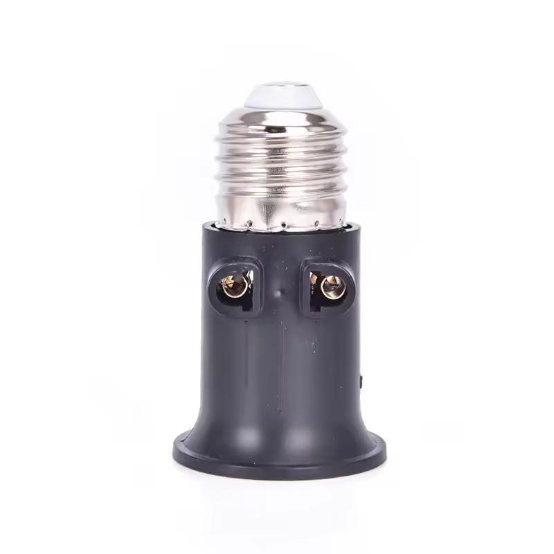 1 PCS AC100-240V 4A PBT Fireproof E27 Bulb Adapter Lamp Holder Base Socket with EU Plug White and Black Bulb Holder