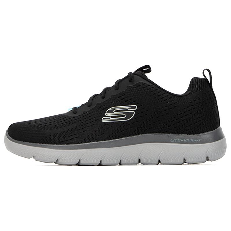 Skechers Summits Men Black Low Top Casual Shoes Mesh Comfortable Cushioning Wear Resistant 232395-BKCC 41.5