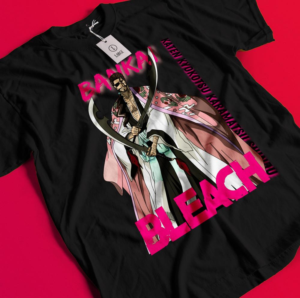 

Kyoraku Shunsui Shirt Bleach Anime Tshirt Aizen T-Shirt Ichigo Bankai Yhwach Tee BB068 2XL
