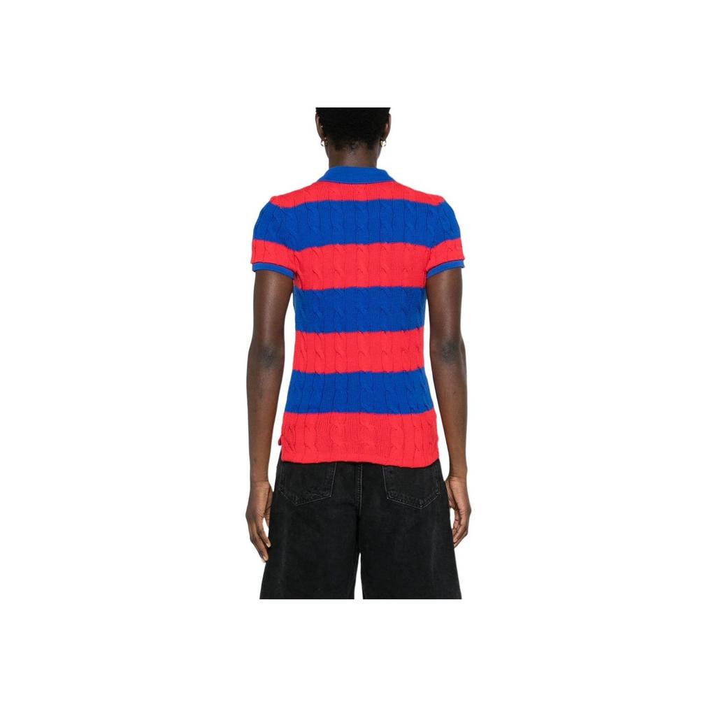 Polo Ralph Lauren SS24 Logo Embroidered Striped Polo Shirt Women Tops 211943043-001