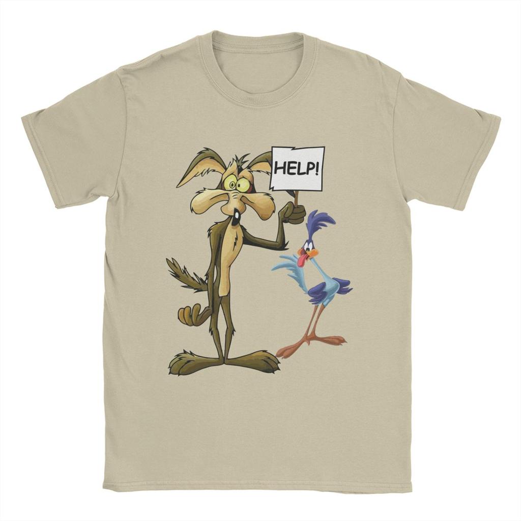Wile e Coyote T Shirt Men Cotton Novelty T-Shirts Round Neck Tees Short Sleeve Tops Big Size