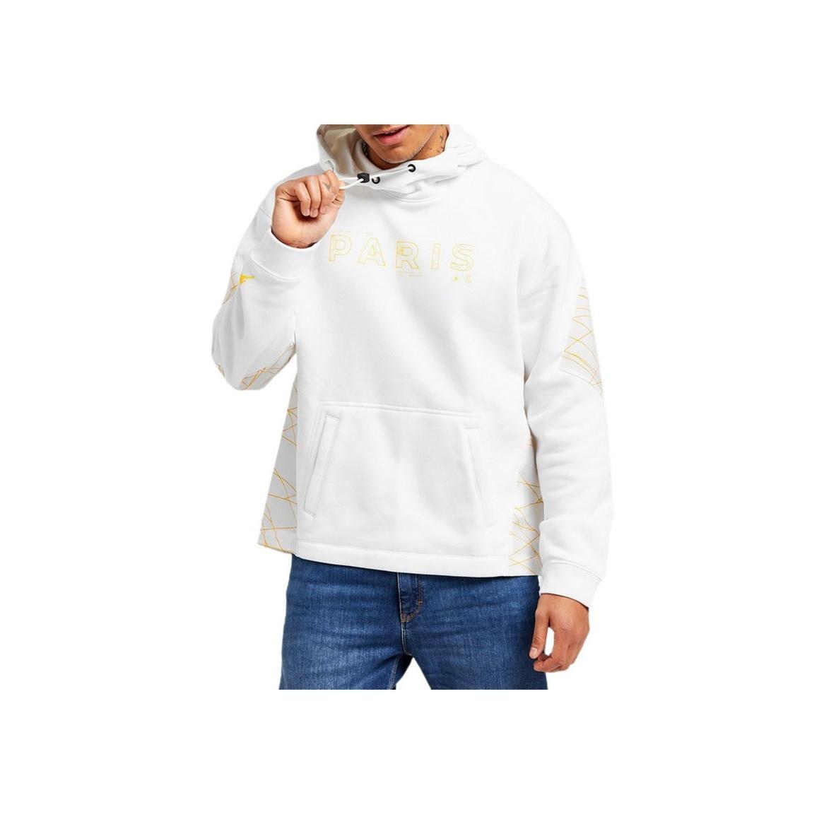 

Мужская толстовка с капюшоном Jordan x PSG Collaborative Line Pattern с буквенным принтом и шнурком, белая DV0614-100 M