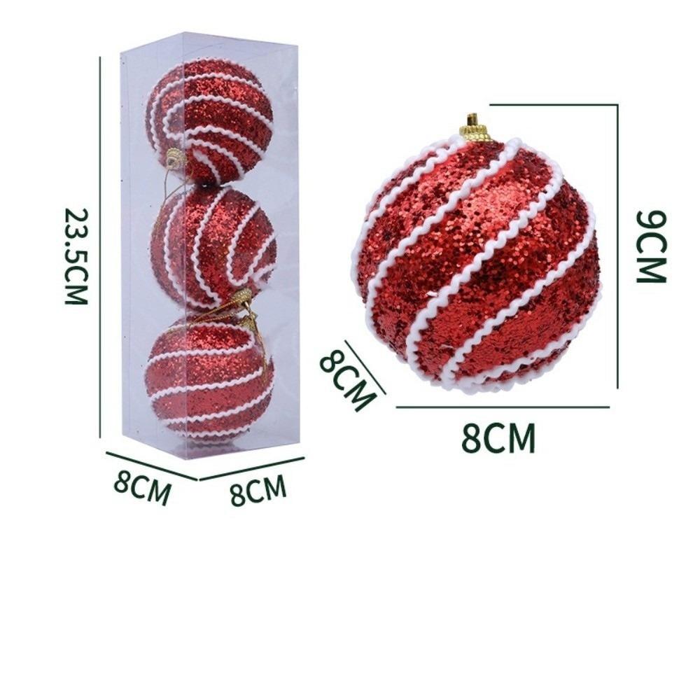 3PCS Foam Christmas Ball Pendant 6cm Christmas Supplies New Xmas Tree Ornament  Christmas