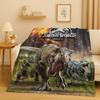 Coperta in Flanella Cartoon Dinosauro Jurassic Park 3D, Coperta Morbida Calda in Peluche per Casa Camera da Letto Letto Divano Copertura Ufficio Campeggio