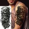 1 Sheet Evil Witch Zombie Vampire Temporary Tattoos For Men Women Adults Halloween Long Lasting Waterproof Fake Tattoo Sticker