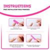 24 Pcs Heart Acrylic Nail with Rhinestones Valentines Day False Nail French Tip Stick on Nail 3D Bows Press On Nail