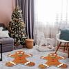 2-Piece Christmas Gingerbread Man Rug Set Soft, Non-Slip Bathroom Mat Indoor/Outdoor Entrance Doormat Home Decor