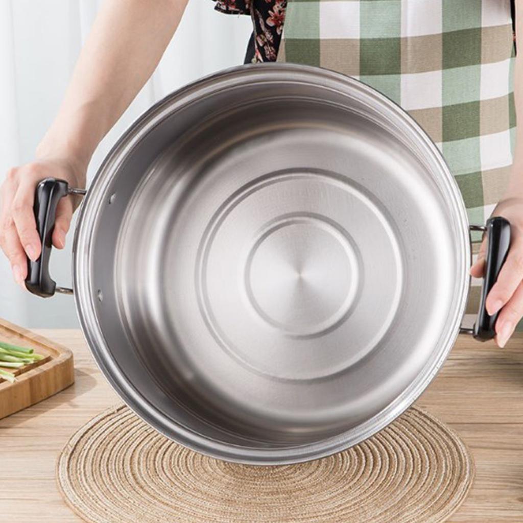 Edelstahl Dampfgarer Topf Verdickung Größere Kapazität 2 Tier Dampfenden Lebensmittel Topf für Küche Gemüse