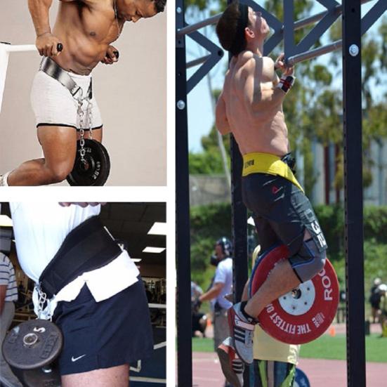Weight Training Belt Chain Adjustable Gym Fitness Workout Waist Pull Up Strap