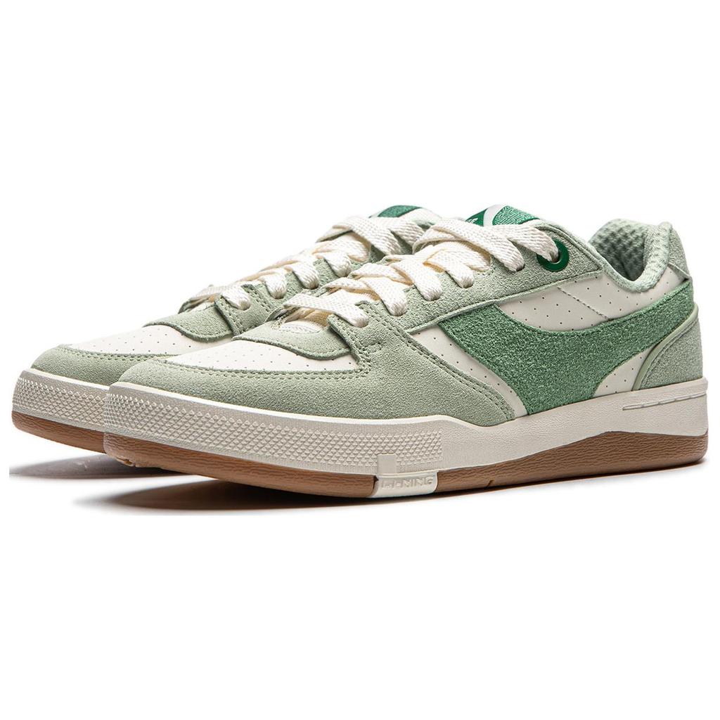 Li-Ning Synthetic Leather Thick Sole Fashionable Versatile Non-Slip Wear-Resistant Low-Top Sneakers Women Sneakers Light-Green AEPU028-4