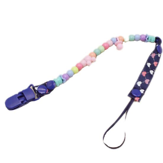 

Цепочка для пустышки Гигиеничная Экологичная ПП Красочная с бусинами Клипса для пустышки для малыша темно-синий