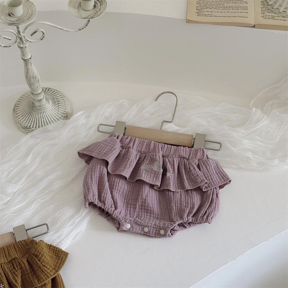 Sommer Baby- und Kleinkind Baumwollgaze Rüschenshorts im INS-Stil