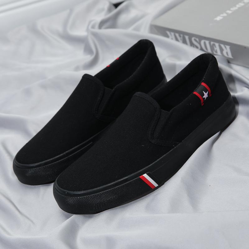 Spring and Autumn Men's One Foot On Set Casual Canvas Shoes Wear-resistant Flat Shoes