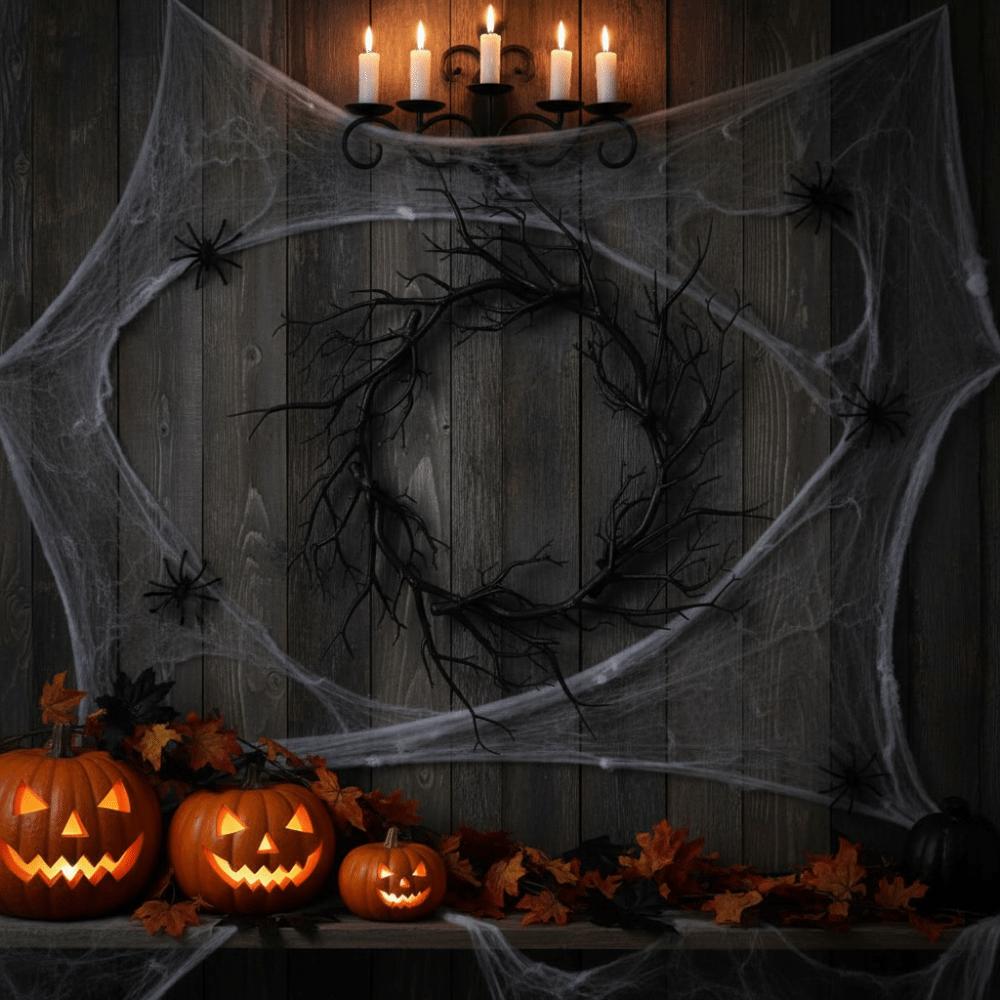 Artificial Twisted Twigs Halloween Black Branch Garland Halloween Spooky Wreath Haunted House
