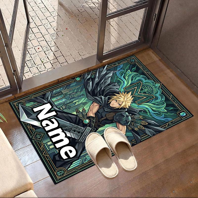 Custom Name Personalized Final Fantasy Print Carpet, Versatile Home Decor Rug, for Playroom, Apartment, Balcony, Entryway, Hallway Gift