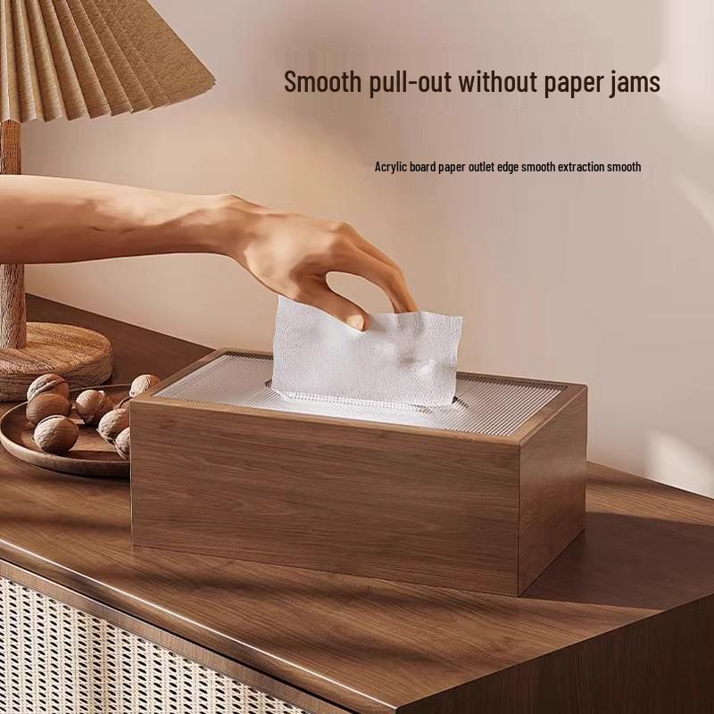 Elegant Wooden Tissue Box for Living Room - New Chinese Style