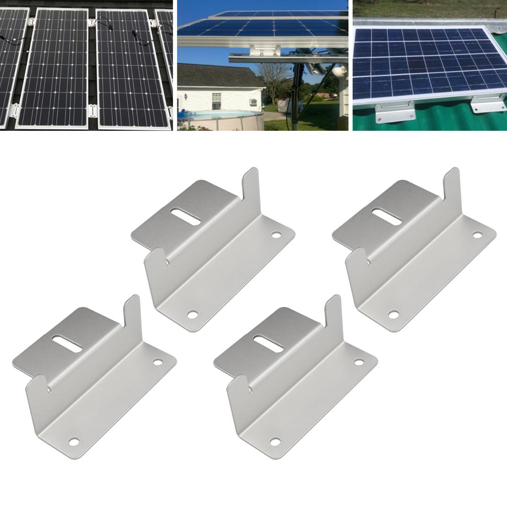 4PCS Solar Panel Z Brackets Mount Aluminum Alloy Photovoltaic Panel Mounting Bracket Screw Kit for RV Trailer Boat
