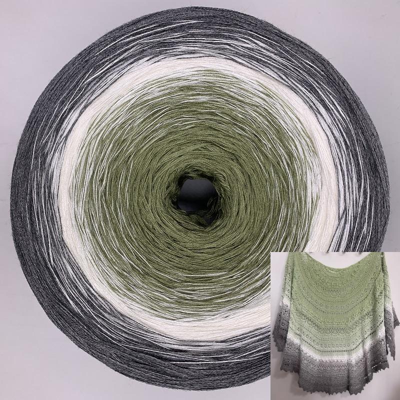 300g Mercerized Cotton Yarn Gradient Color Long Section Dyed Hand Wound Mixed Strand Cake Thread DIY Hand Knitted Shawl Scarf