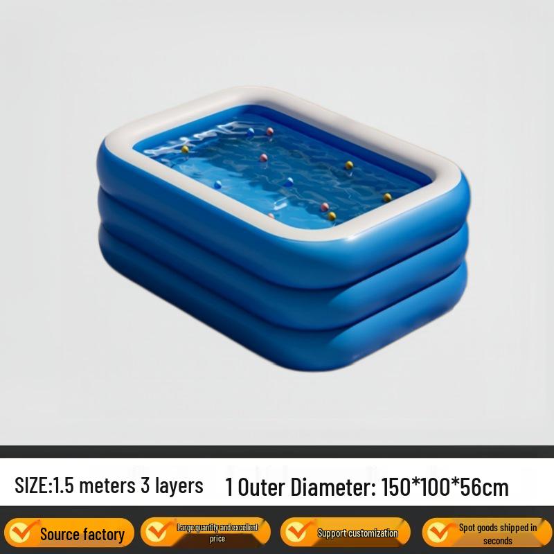 Extra-Large Foldable Inflatable Swimming Pool for Kids and Adults, Outdoor Home Use