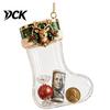 Transparent Candy Coin Filled Socks Fillable Christmas Stocking Acrylic Ornament, Tree Home Window Wall Festive Ornaments Hanging Decor, Santa Snowman