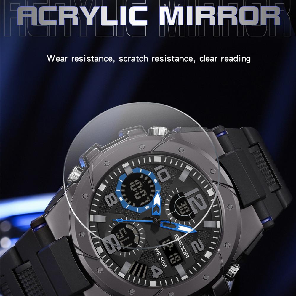Sanda New Watch Fashion Trendy Electronic Watch Multi -functional Creative Personality, Outdoor Night Light Waterproof Watch