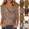 Women's T Shirt Print 3/4 Sleeve Daily Weekend Fashion Basic V- Neck Top