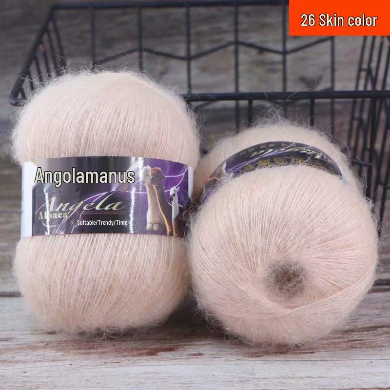 

Пряжа из ангоры и мохера - 42 г, тонкая, с длинным ворсом, для вязания крючком, спицами и на машине, идеальна для пальто и шалей, бесплатная доставка
