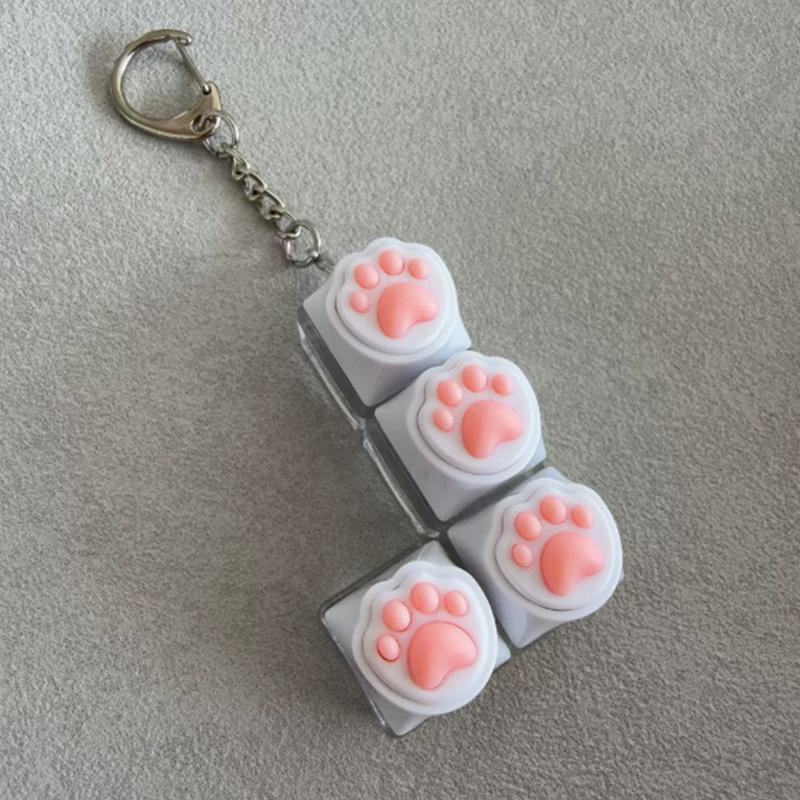 Bread Keycap Stress Relief Clicker Keychain Mechanical Keyboard Button Decompress Fingertip Keyring