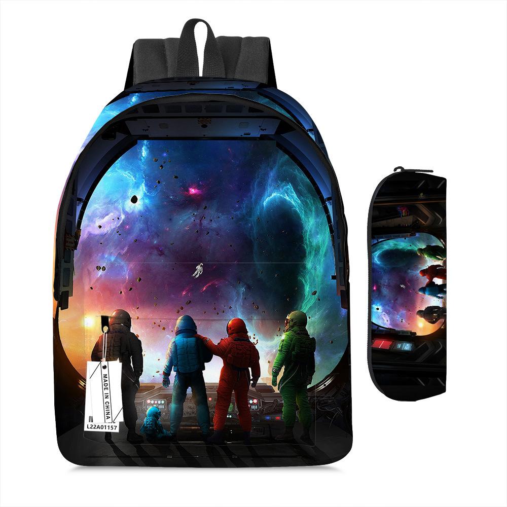 Among Us Two-Piece Backpack Space Werewolf Primary And Secondary School Students Cartoon Schoolbag Three-Piece Satchel Pencil Case