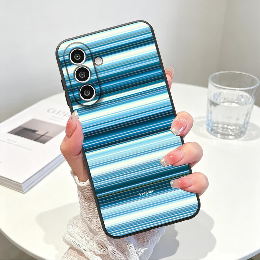 Blue Stripes Case for Samsung Galaxy A57 A06 A37 A55 A15 A05 A73 A51 A25 A16 A50 Phone Cover A53 A17 A70 A41 A52 A36