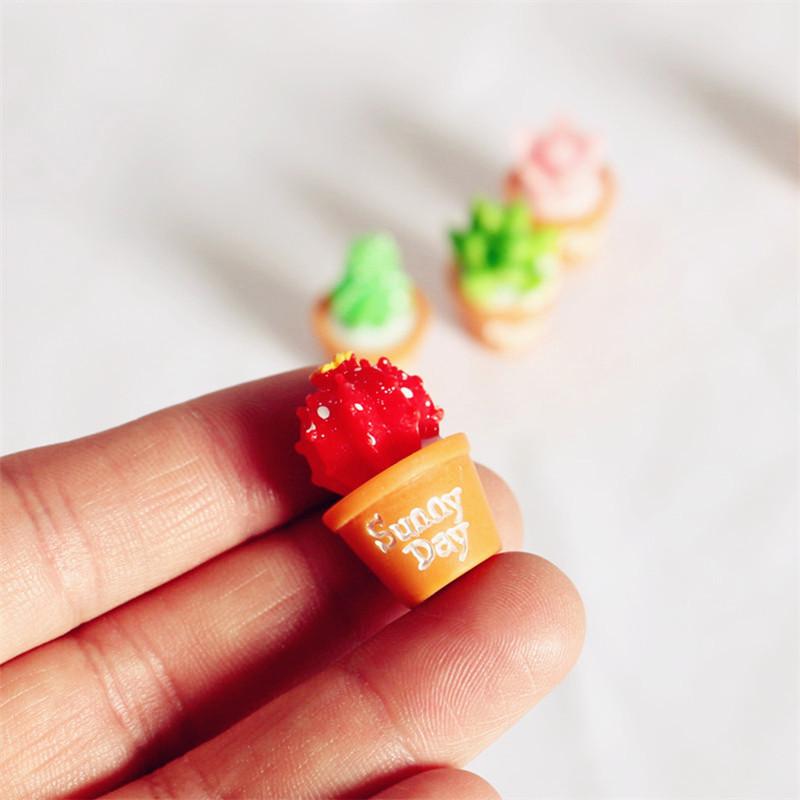 5Pcs Miniature Plants Cactus Bonsai for Dollhouse Decor Horticultural Bonsai DIY Small Miniature Figurines Ornaments