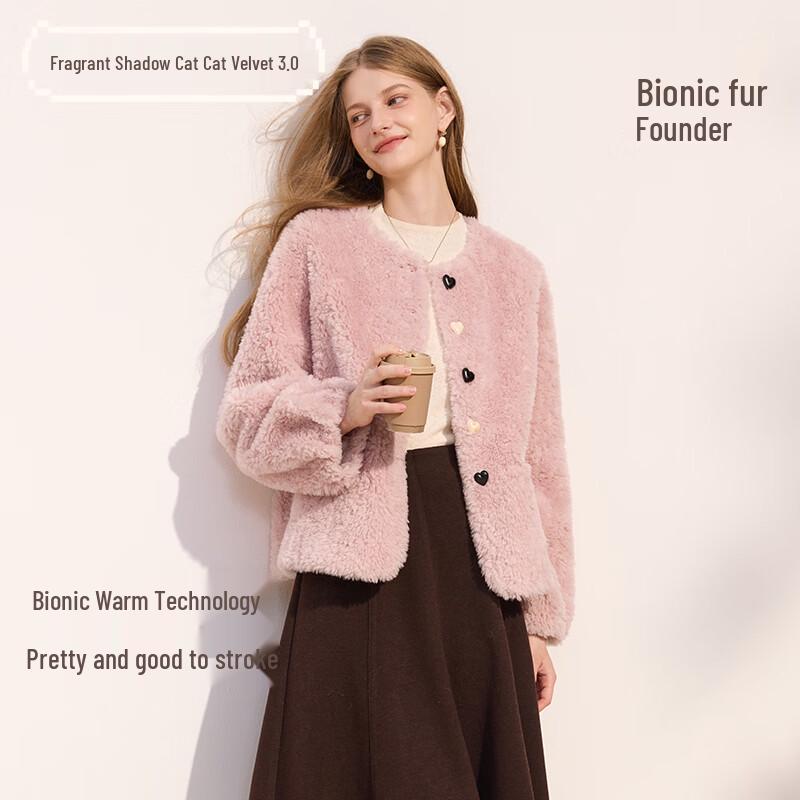 Xiangying Women s  Small Fragrance Style  Faux Fur Winter Coat M