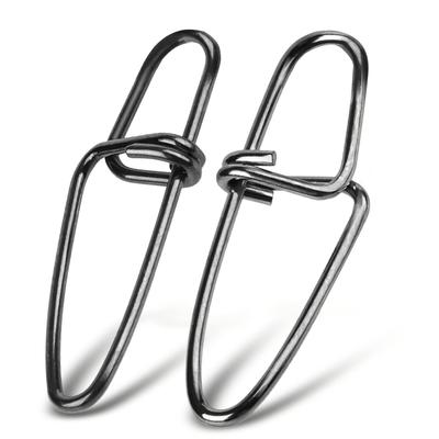QISHUO Stainless Steel Cross Lock Strong Lure Snaps for Egi Jigging and 100 Black Snaps, Fishing, Pieces, 15kg,