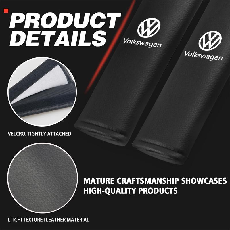 For Volkswagen VW Car Seat Belt Leather Safety Belt Shoulder Cover Protect Pad Golf 4 5 6 7 Polo Jetta Sagitar Magotan Passat B5NO7