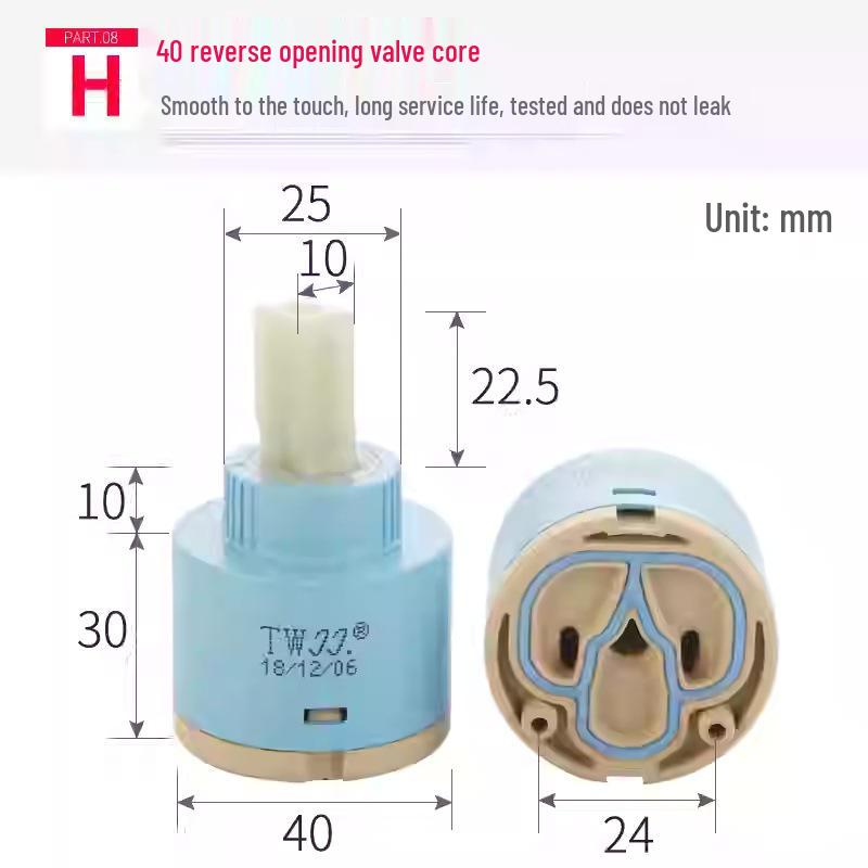 Jiujiu Ceramic Hot & Cold Mixer Faucet Cartridge Replacement (35/40)