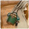 Fashion High Luxury Women's Bucket Bags Cute Cartoon Bear Letter Embossed Cylinder Messenger Bag with Exquisite Pendant Ladies Single Shoulder Bags