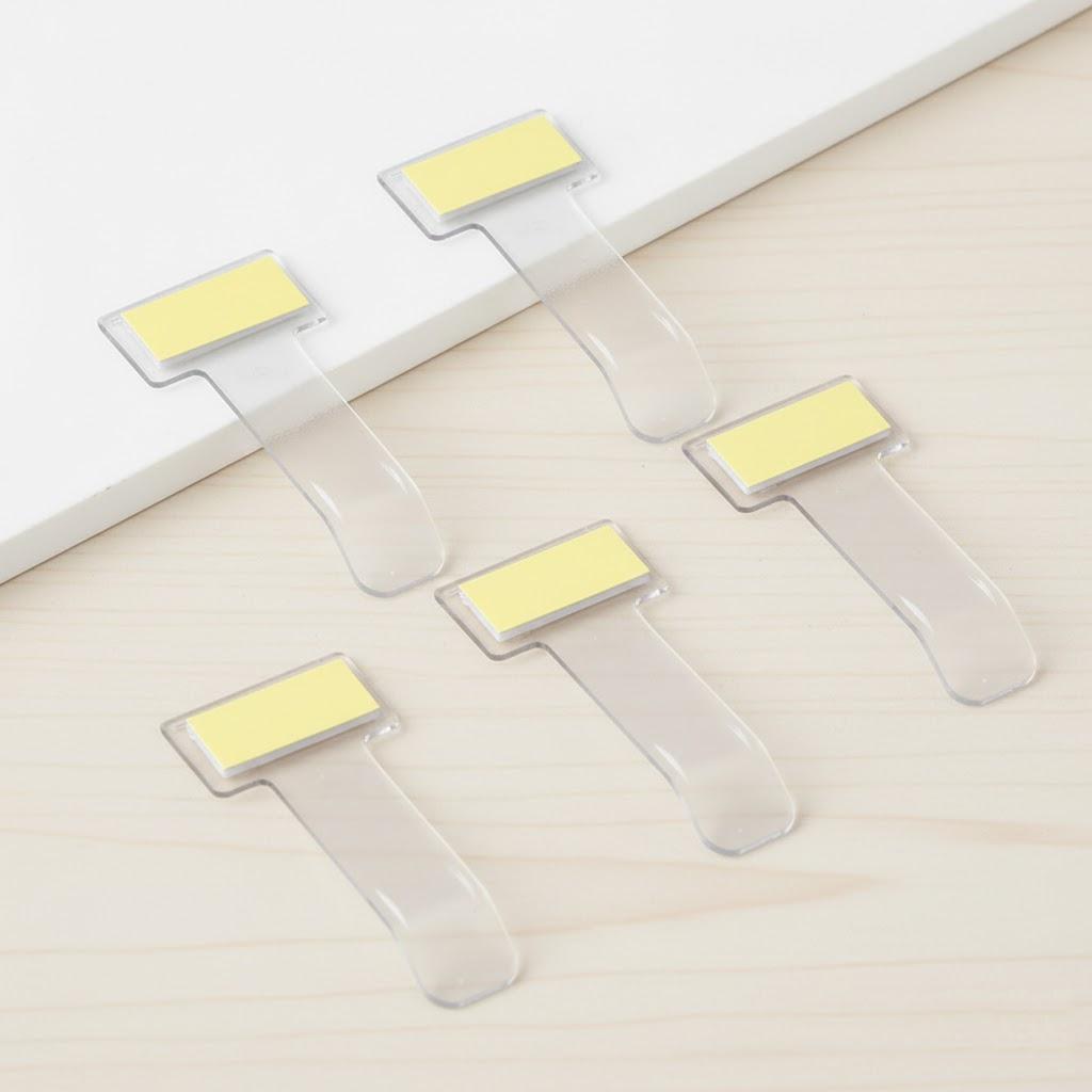 5Pcs Clear Car Parking Ticket Holder Clip Organizer with Adhesive Tape Windscreen Permit Ticket Storage