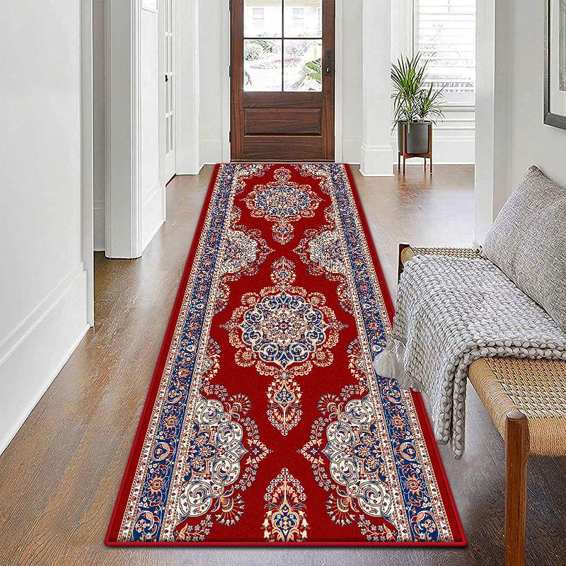 

Persian Style Home Corridor Decor Carpet Lint-free Easy Clean Entrance Hall Long Rug Big Size Foldable Stairway Non-slip Mat 160*200cm