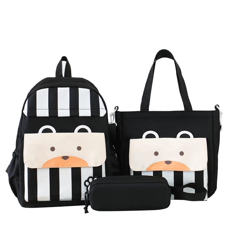 Primary School Students' Children's School Bag New Style Nylon Primary and Secondary School Backpack Three Piece Set Large Capacity Backpack