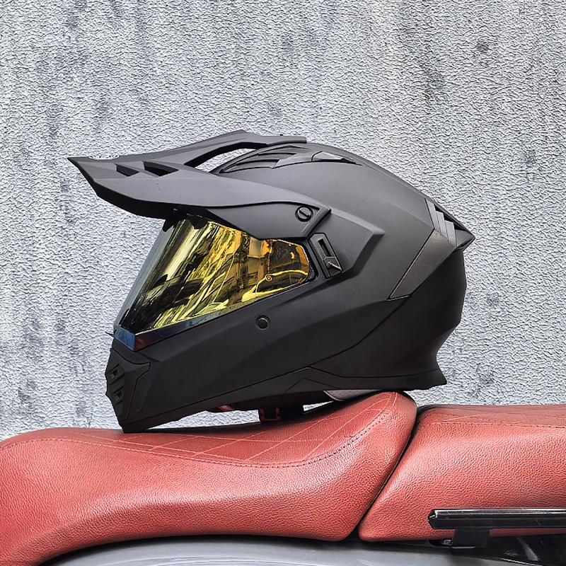 Unisex Motorcycle Rally Helmet with Single Visor for Road and Off-Road Long Distance Travel
