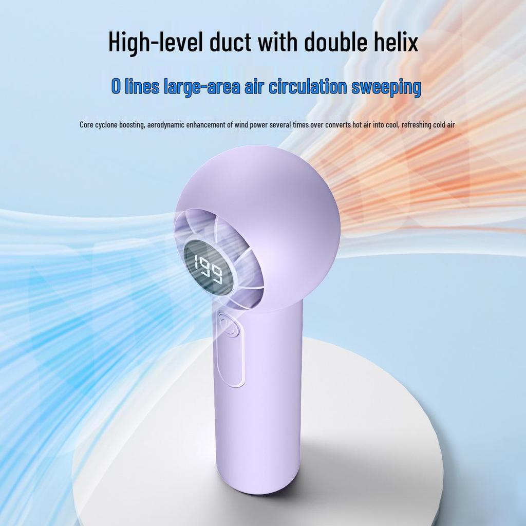 T237 Handheld High-Speed Camping Fan with Digital Display