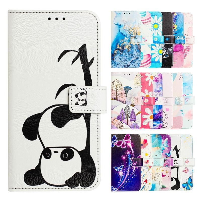 For Itel A49 Play A58 Lite A90 A95 City 100 Power 70 4G 5G Painted Case Leather Wallet Card Slots Flip Cover Cellphone Casing Shell