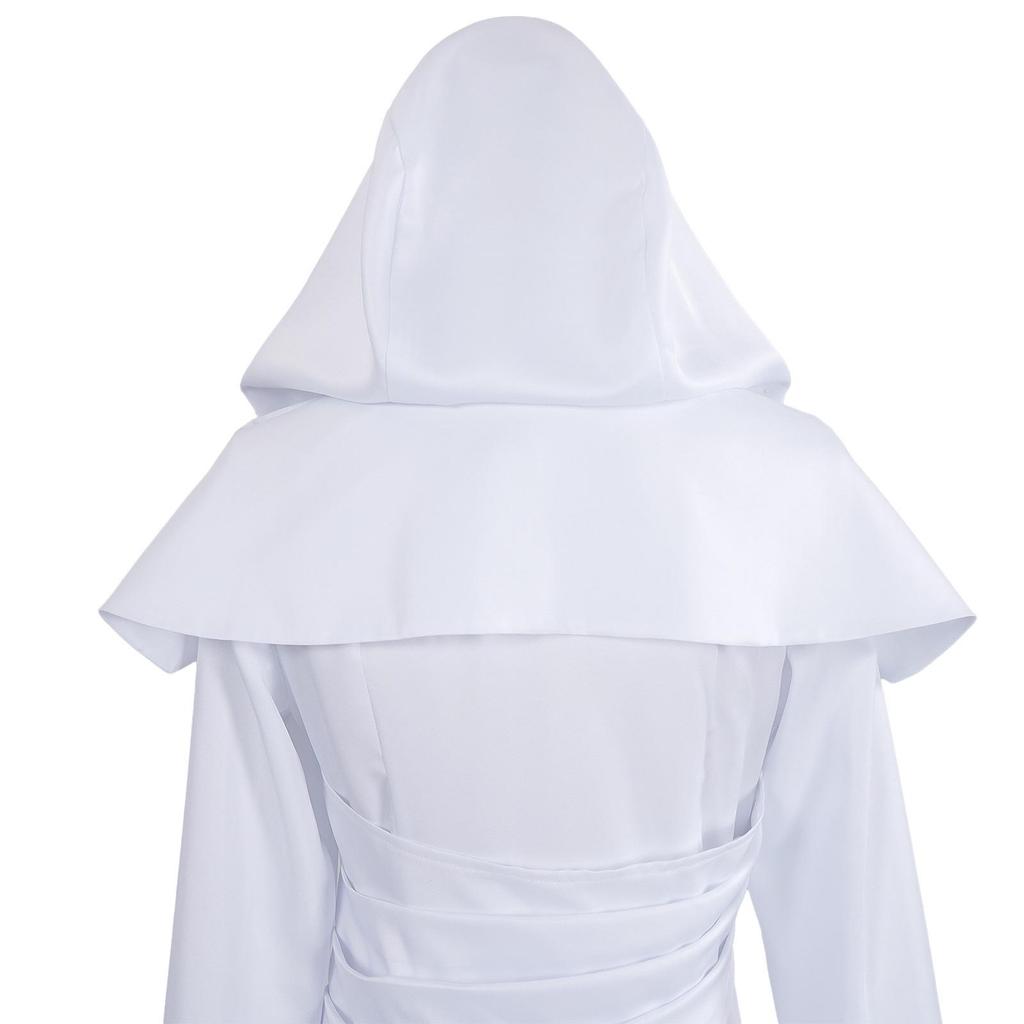 Arcane Mel Weißes Schlitzkleid Cosplay Kostüm für Damen - Anime-inspiriert Europäischer & Amerikanischer Stil