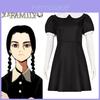 Mercredi Famille Addams Robe Cosplay Costume Adulte Enfants Déguisement Fête